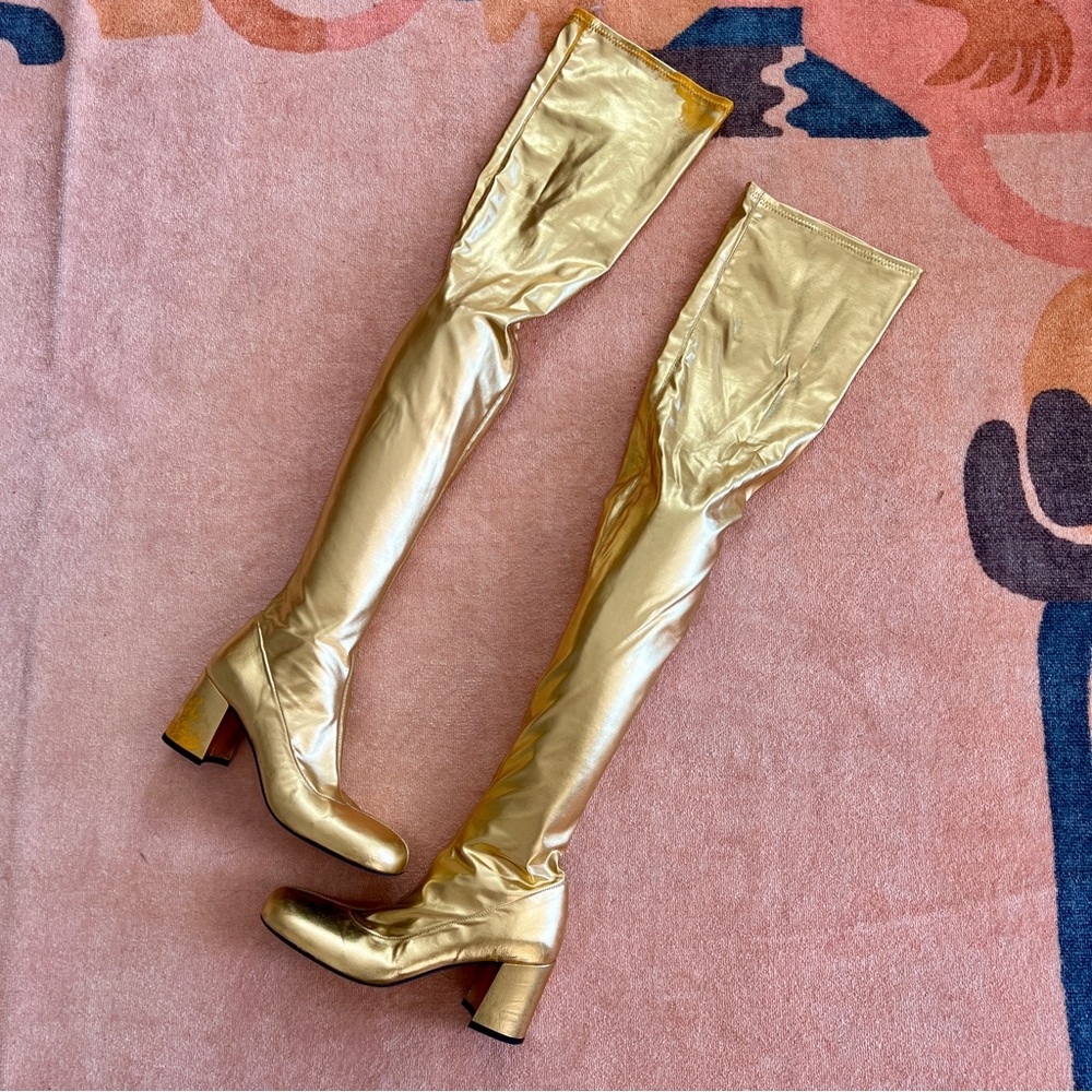 Simon Miller Metallic Gold Over The Knee Boots